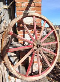Ruota carro in legno e ferro