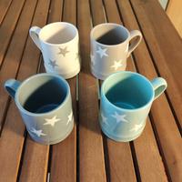 4 Tazzine caffè porcellana "stellate"