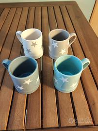 4 Tazzine caffè porcellana "stellate"