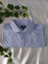Camicia KIABI azzurro avion a trama puntellata