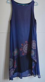 Vestito Desigual viola blu fiori taglia 40

