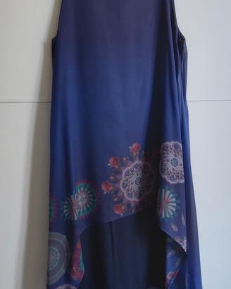 Vestito Desigual viola blu fiori taglia 40

