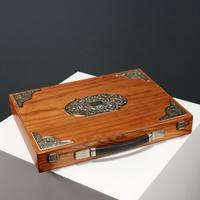 Scatola da Gioco in Legno e Argento 925 XX Secolo