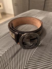 Cintura Gucci monogram con fibbia GG