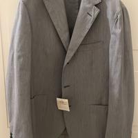 Giacca uomo grigia elegante in lino misto – Taglio