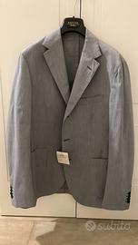 Giacca uomo grigia elegante in lino misto – Taglio