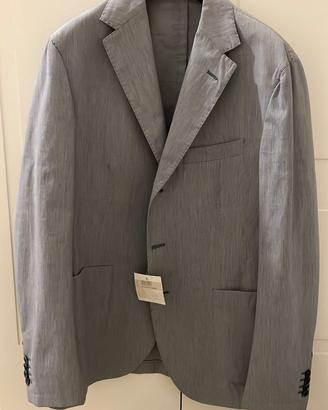 Giacca uomo grigia elegante in lino misto – Taglio