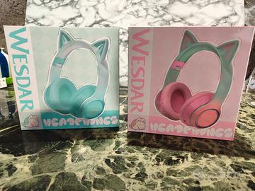 Cuffie Wireless Bluetooth con Orecchie da Gatto 