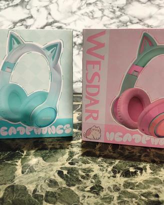 Cuffie Wireless Bluetooth con Orecchie da Gatto 