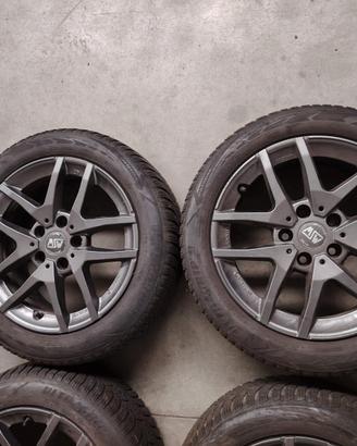 4 cerchi in lega con gomme 195 55 16 inv. opel 