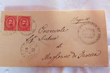 BUSTA DA MONTEGIORGIO A MAGLIANO DI TENNA  1892