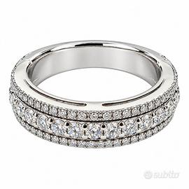 Anello modello fascia in Oro bianco 18kt  Diamanti