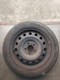 4 Gomme 205/55/16 M+S + cerchi ferro e copricerchi
