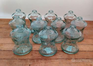 SET 11 BOTTIGLIETTE OVALI IN VETRO PORTASAPONE