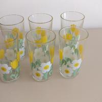 6x bicchieri con fiori