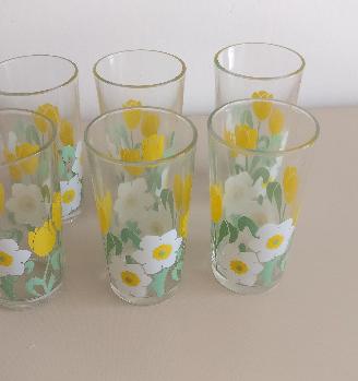 6x bicchieri con fiori