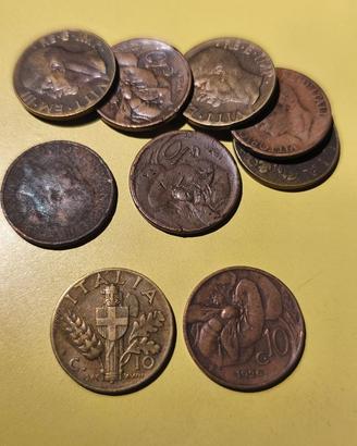 9 monete da 10 centesimi VITTORIO EMANUELE III