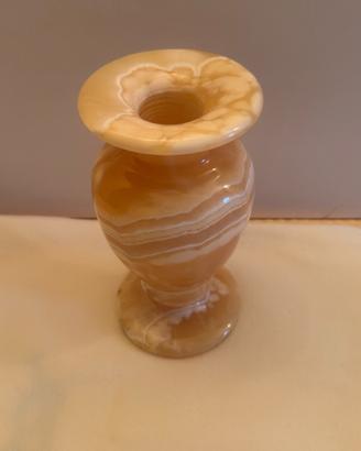 Elegante Vaso in Onice Giallo e Bianco - Vintage