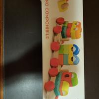 Trenino componibile in legno.