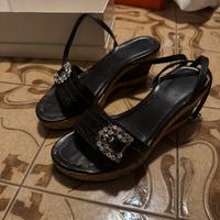 Sandali con zeppa neri eleganti - taglia 38
