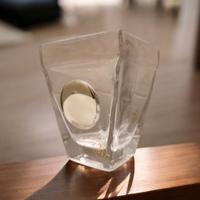 vasetto BRUMAL in cristallo medaglione in argento