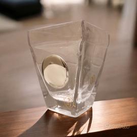 vasetto BRUMAL in cristallo medaglione in argento