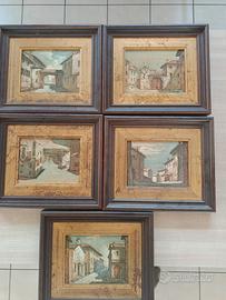 Vendi 5 piccoli quadri 28x32 . Tema paesaggi