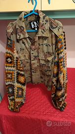 Giacca 1RN Militare Upcycled - Maniche Uncinetto 