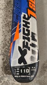 sci e bacchette bambino 110 cm Rossignol attacchi 