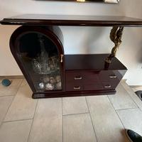 Mobile di ingresso di piuma di mogano