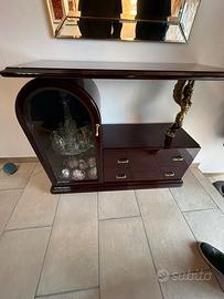 Mobile di ingresso di piuma di mogano