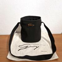 Borsa a secchiello Genny, nero, tela, vintage