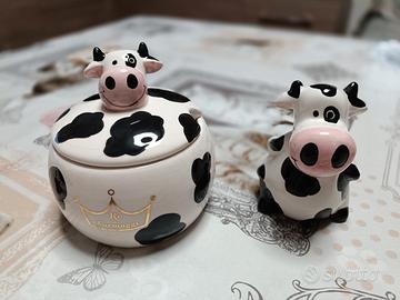 porta formaggio e orta stuzzicadenti mucca 