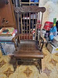 sedia a dondolo legno