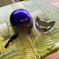 Casco blu metallizzato xl con visiera