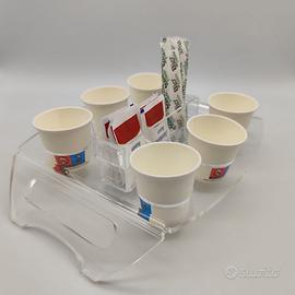Vassoio Porta Caffè in Plexiglass 6 tazze ovale