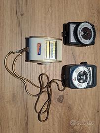 Tre esposimetri d'epoca