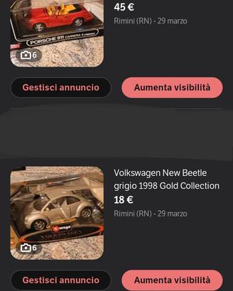 modellini macchine da collezione 