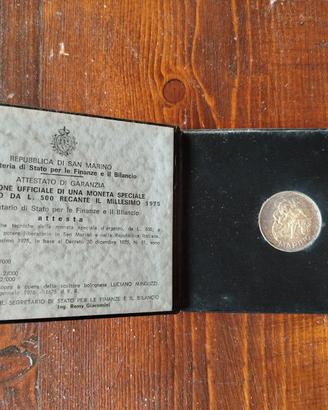500 Lire Argento  Repubblica Di San Marino 1975