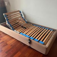 Letto motorizzato in tessuto Marrone (+ materasso)