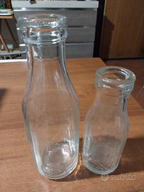 Coppia bottiglie latte anni 50/60