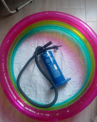 piscina gonfiabile bimbi e pompa a mano