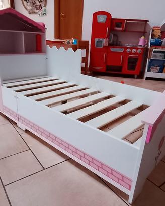 Lettino bambina stile casa Kidkraft con materasso 