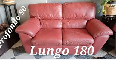 coppia di divani in pelle con relax