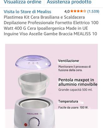 Scaldacera Plastimea Mealiss 10 100 Watt 400 g