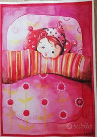 Dipinto di Bambina a letto
