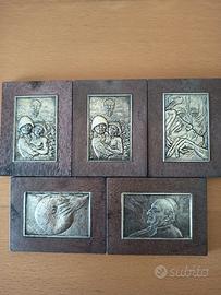 lotto bassorilievo argentato SENESI ACQUA 1970
