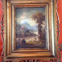 Dipinto paesaggio fiammingo olio su tela