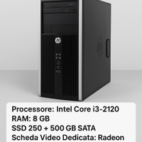 PC Desktop HP 8200, intel, 8gb ram, 250ssd+500sata