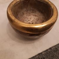 ciotola vintage ottone e legno